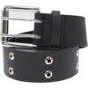 Double Eyelet PU Belt Black
