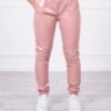 Double-layer trousers with navy pink velour