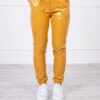 Double-layer trousers with velour mustard