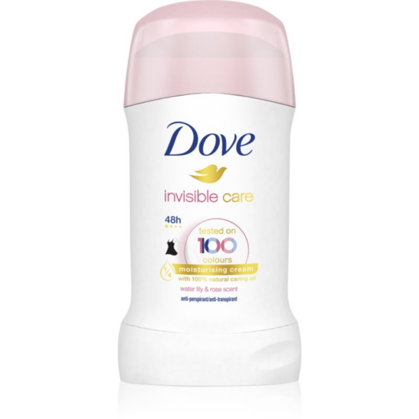 Dove Invisible Care Antiperspirant kemény izzadásgátló fehér foltok ellen alkoholmentes Water Lily & Rose 40 ml-Eredeti