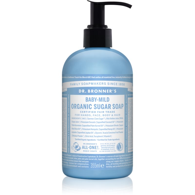 Dr. Bronner’s Baby-Mild folyékony szappan testre és hajra parfümmentes 355 ml-Eredeti