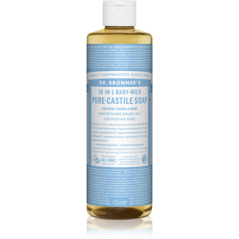 Dr. Bronner’s Baby-Mild folyékony univerzális szappan parfümmentes 475 ml-Eredeti