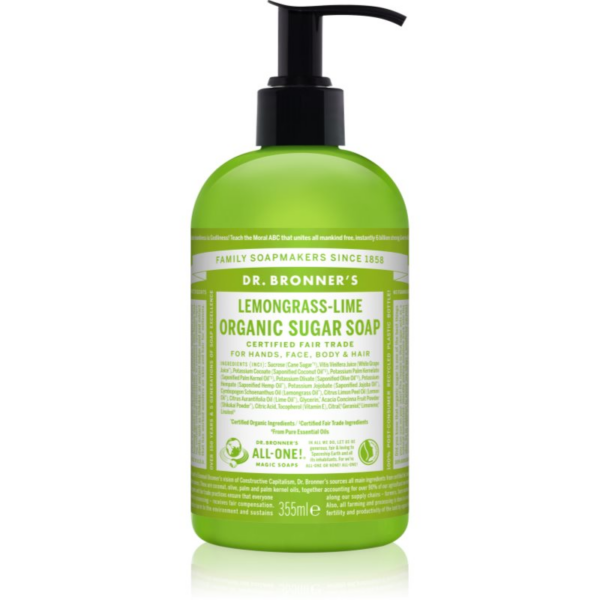 Dr. Bronner’s Lemongrass & Lime folyékony szappan testre és hajra 355 ml-Eredeti