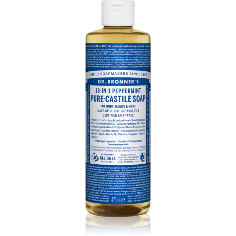 Dr. Bronner’s Peppermint folyékony univerzális szappan 475 ml-Eredeti