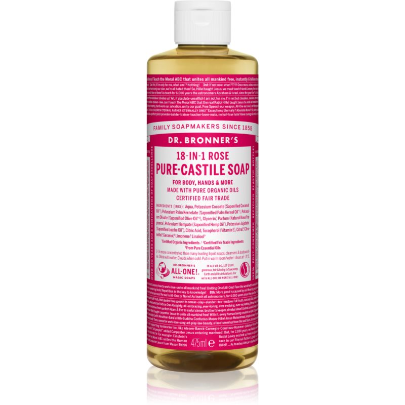 Dr. Bronner’s Rose folyékony univerzális szappan 475 m-Eredeti