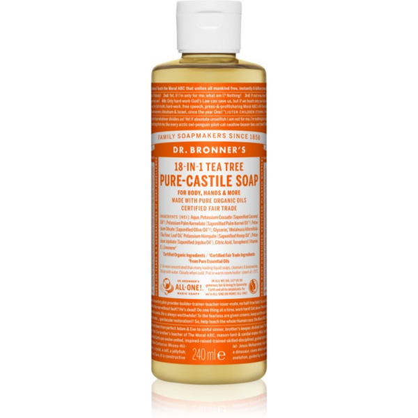 Dr. Bronner’s Tea Tree folyékony univerzális szappan 240 ml-Eredeti