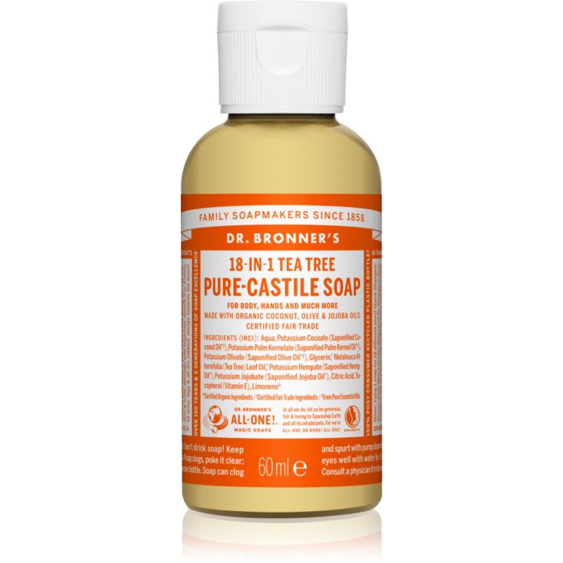 Dr. Bronner’s Tea Tree folyékony univerzális szappan 60 ml-Eredeti
