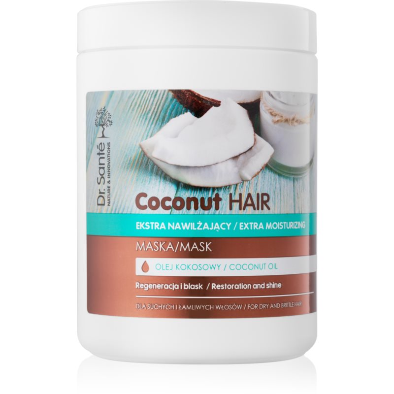 Dr. Santé Coconut hidratáló maszk a száraz és törékeny haj fényéért 1000 ml-Eredeti