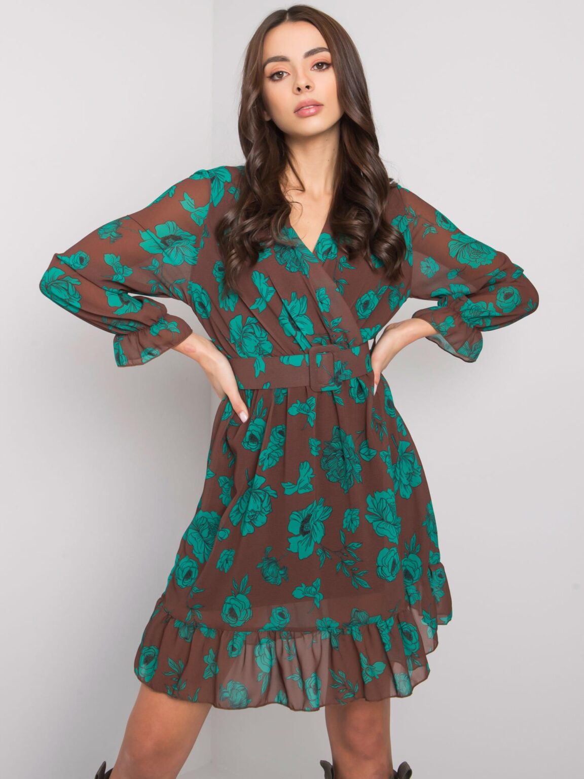 Dress-DHJ-SK-12220-3.51P-brown