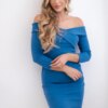 Dress equipped with denim with a V-neck