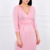 Dress fitted with a cut-out under the bust powder pink