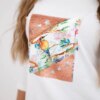 Dress with 3D Bird ecru graphics