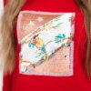 Dress with 3D Bird red graphics