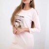 Dress with Basket print powder pink