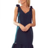 Dress with a bow on the shoulders and a Numoco ruffle