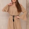 Dress with a camel string at the waist