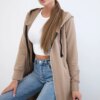 Dress with a hood and a camel hood