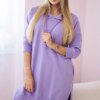 Dress with a hood and a longer back - purple