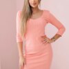 Dress with apricot neckline