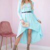 Dress with decorative belt and mint inscription