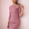 Dress with decorative buttons navy pink