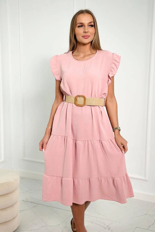 Dress with frills powder pink