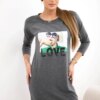 Dress with graphite print of love