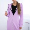Dress with hood and hood of purple color