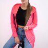 Dress with hood and hood pink neon