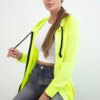 Dress with hood and hood yellow neon color