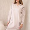 Dress with inscription unlimited beige