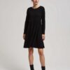 Dress with long sleeves and flared bottoms