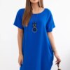 Dress with pockets and pendant cornflower blue