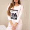 Dress with print Handle with powder pink