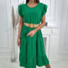 Dress with ruffles green