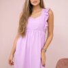 Dress with ruffles on the sides purple