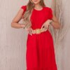 Dress with ruffles red
