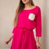 Dress with sequin pocket fuchsia