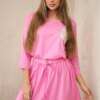 Dress with sequin pocket light pink