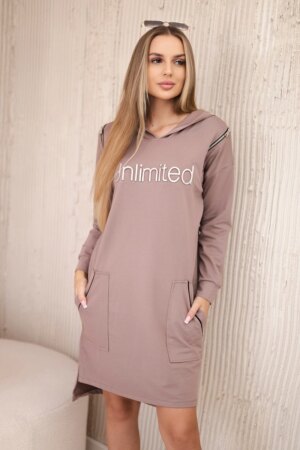 Dress with the inscription unlimited mocha