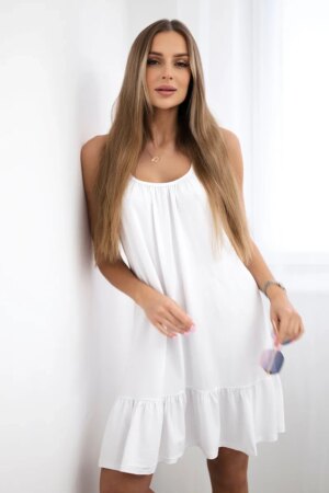 Dress with thin straps white