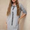 Dress with tie gray