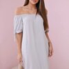 Dress with ties on the sleeves - grey