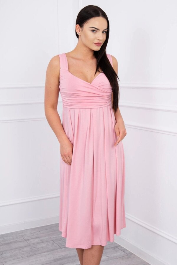 Dress with wide straps powder pink