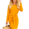 Dress with wide tie at the waist Numoco