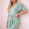 Dress with wings on the shoulders dark mint