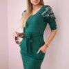 Dress with wings on the shoulders green