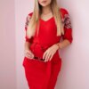 Dress with wings on the shoulders red