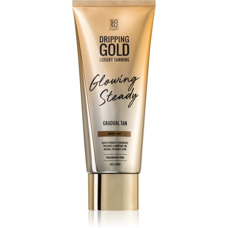 Dripping Gold Glowing Steady önbarnító krém a fokozatos barnulásért Medium - Dark 200 ml-Ár