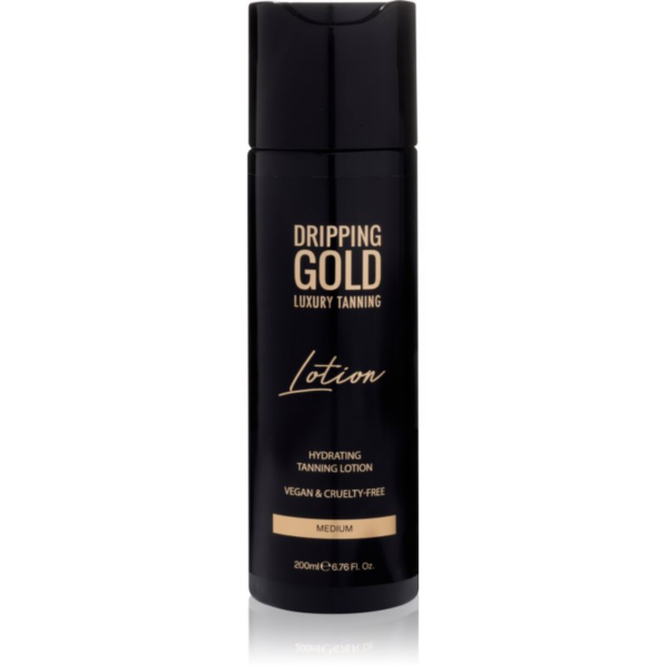 Dripping Gold Luxury Tanning Lotion hidratáló önbarnító krém az intenzív barnulásért árnyalat Medium 200 ml-Ár